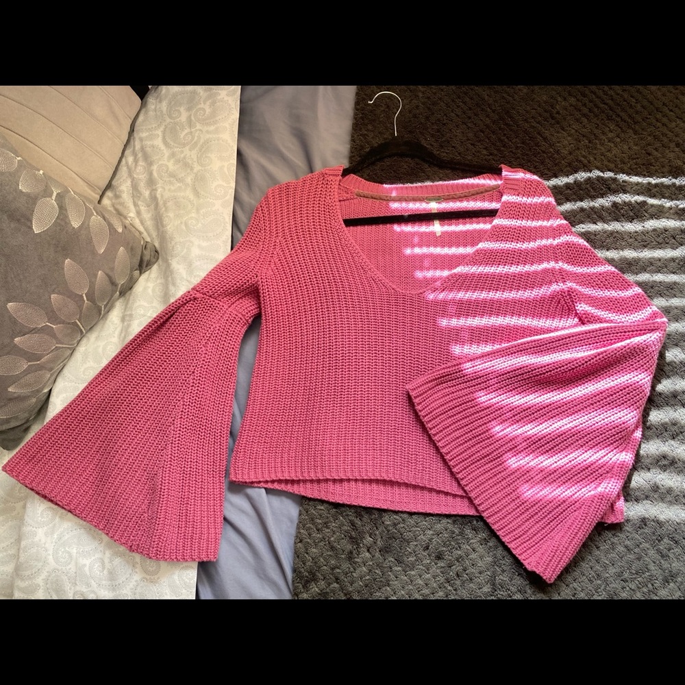 Free People Bell Sleeve Knit Sweater